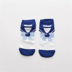 Sailor Moon Socks - Sailor Mercury Outfit Silhouette Cute Cosplay, Blue Bow